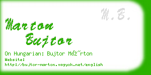 marton bujtor business card